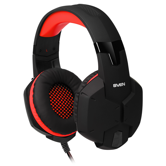 SV-014797 Игровые стереонаушники с микрофоном ap-g988mv, черный-красный Sven Santreyd  - Вид №2