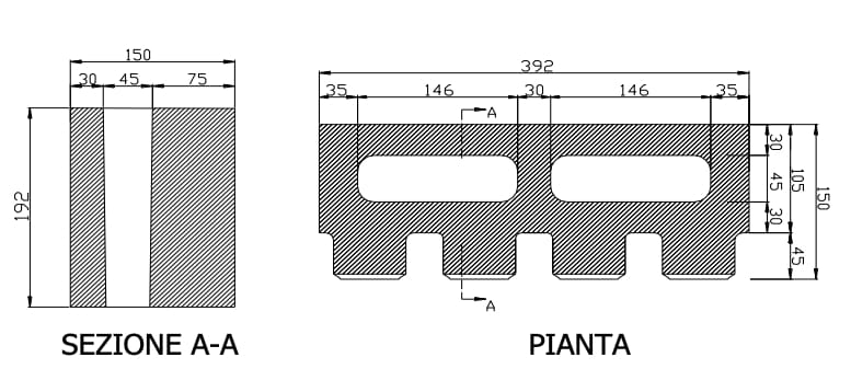 Виброкомпенсированный бетонный разделенный кирпичный блок Gallotta расколотые и рифленые ARCH-00085427 - Вид №2