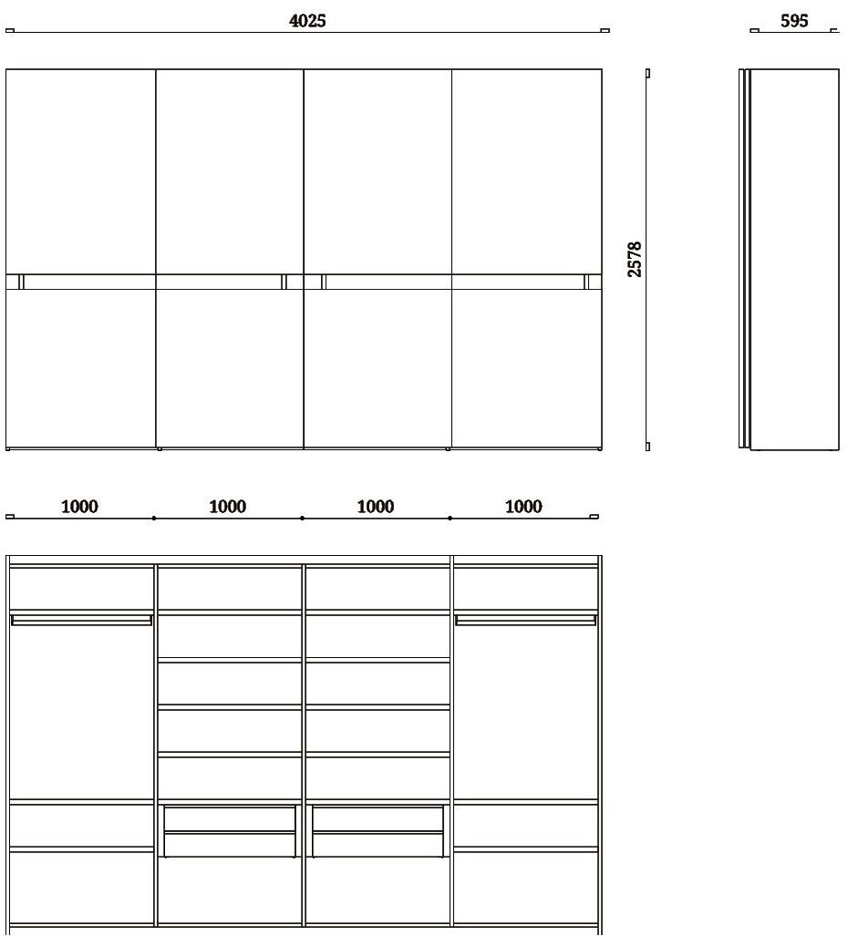 Febal Casa Шкаф из меламина с раздвижными дверцами с ящиками sun-id-1346570 - Вид №2