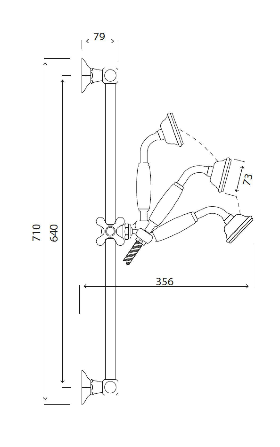 Подъемный стержень с ручным душем с гибким Park Avenue Dark Black ARCH-00053274 - Вид №2