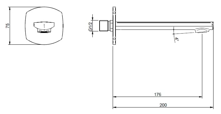 Настенный латунный дозирующий носик для ванны Rubinetterie Treemme Albatros ARCH-00104751 - Вид №2