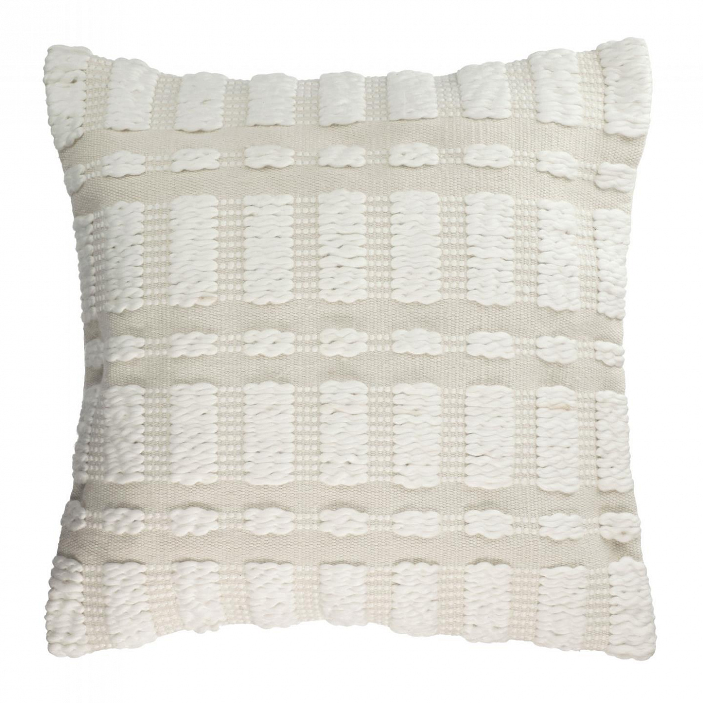 108272 Хлопковая наволочка бежево-белая 60 x 60 см La Forma Aima 