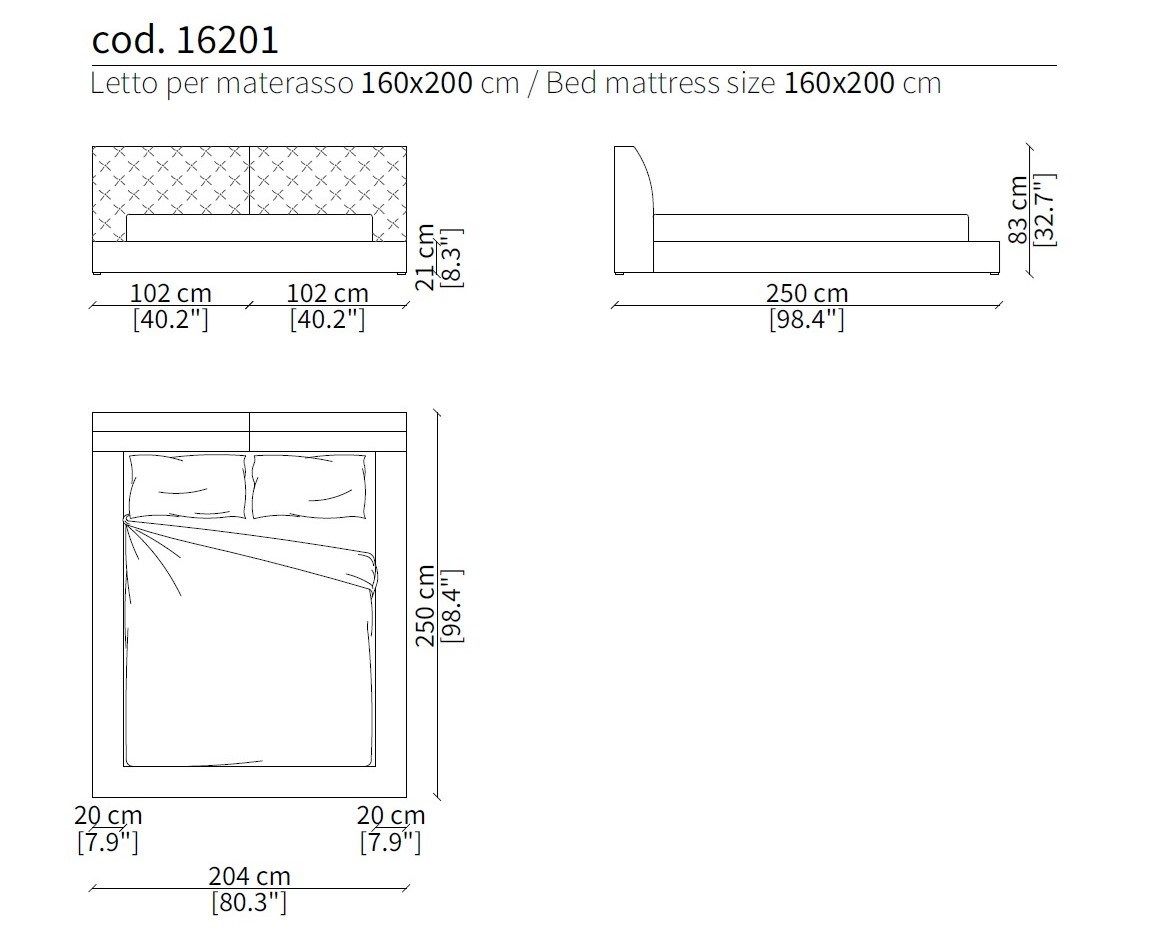 Двуспальная кровать с капитонным изголовьем Frigerio ARCH-00109142 - Вид №6