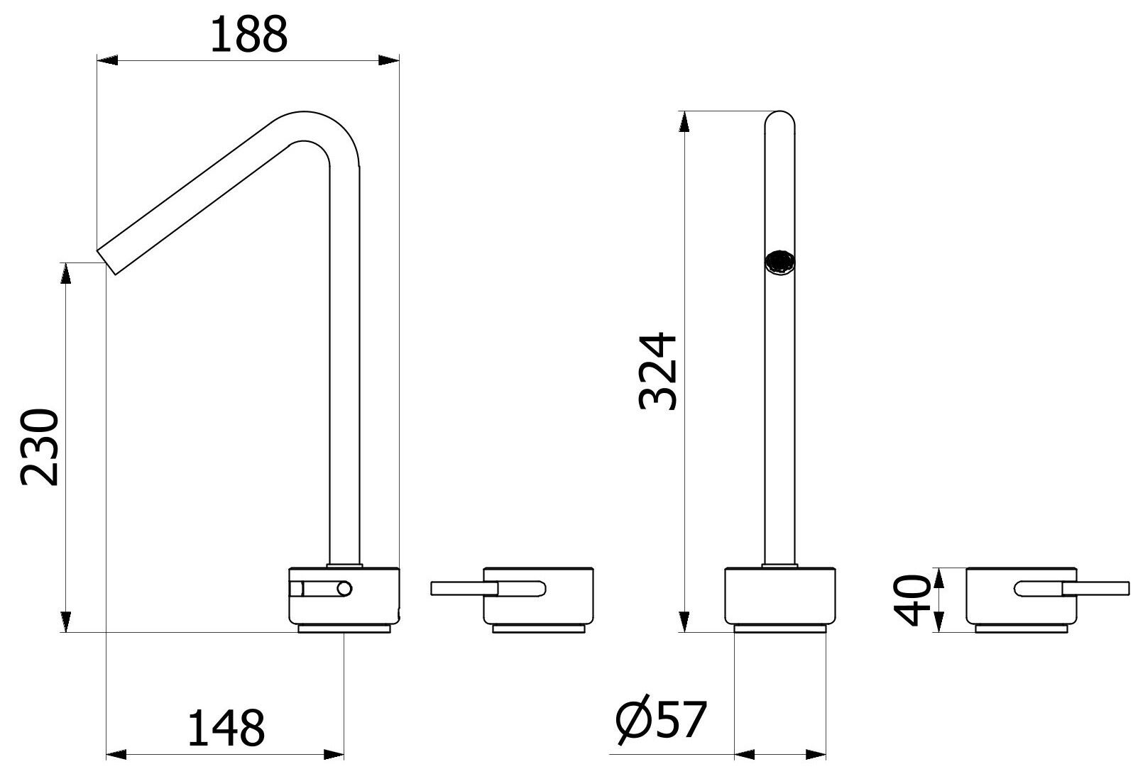 Смеситель для раковины с 3 отверстиями для мраморной столешницы IB мрамор + мрамор Elle ARCH-00068761 - Вид №23