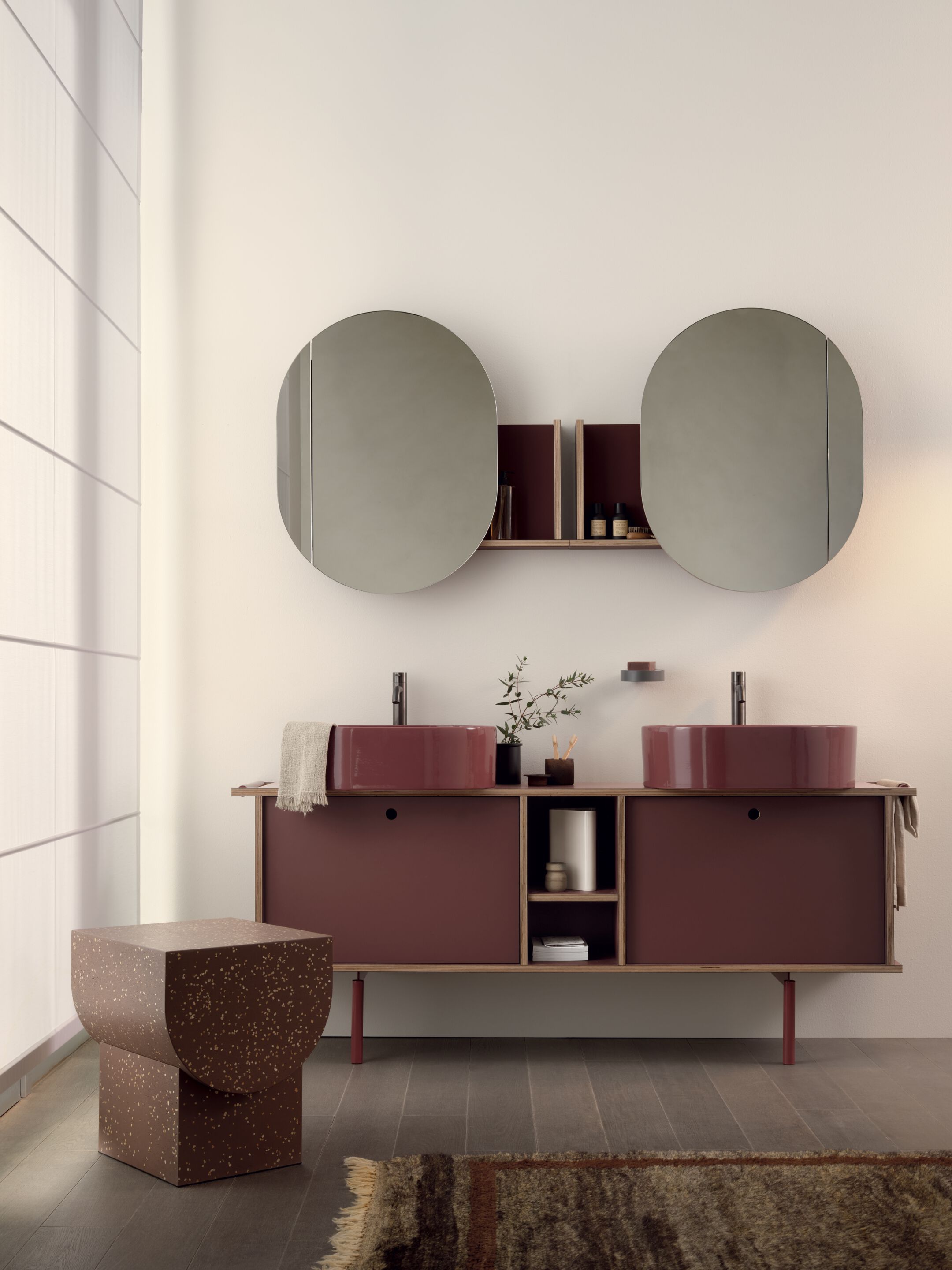 Fenix-NTM® овальное зеркало для ванной комнаты с полкой Ceramica Cielo THEO MIRROR ARCH-00004539 - Вид №1