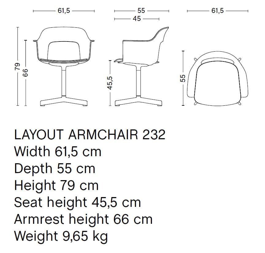 Вращающееся кресло с подлокотниками из полипропилена с деревянным сиденьем Hay макет ARCH-00049703 - Вид №15
