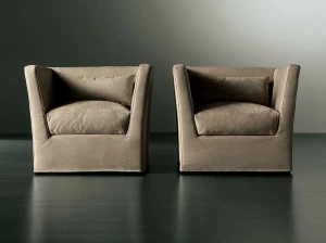 Meridiani Кресло из ткани со съемным чехлом с подлокотниками Queen