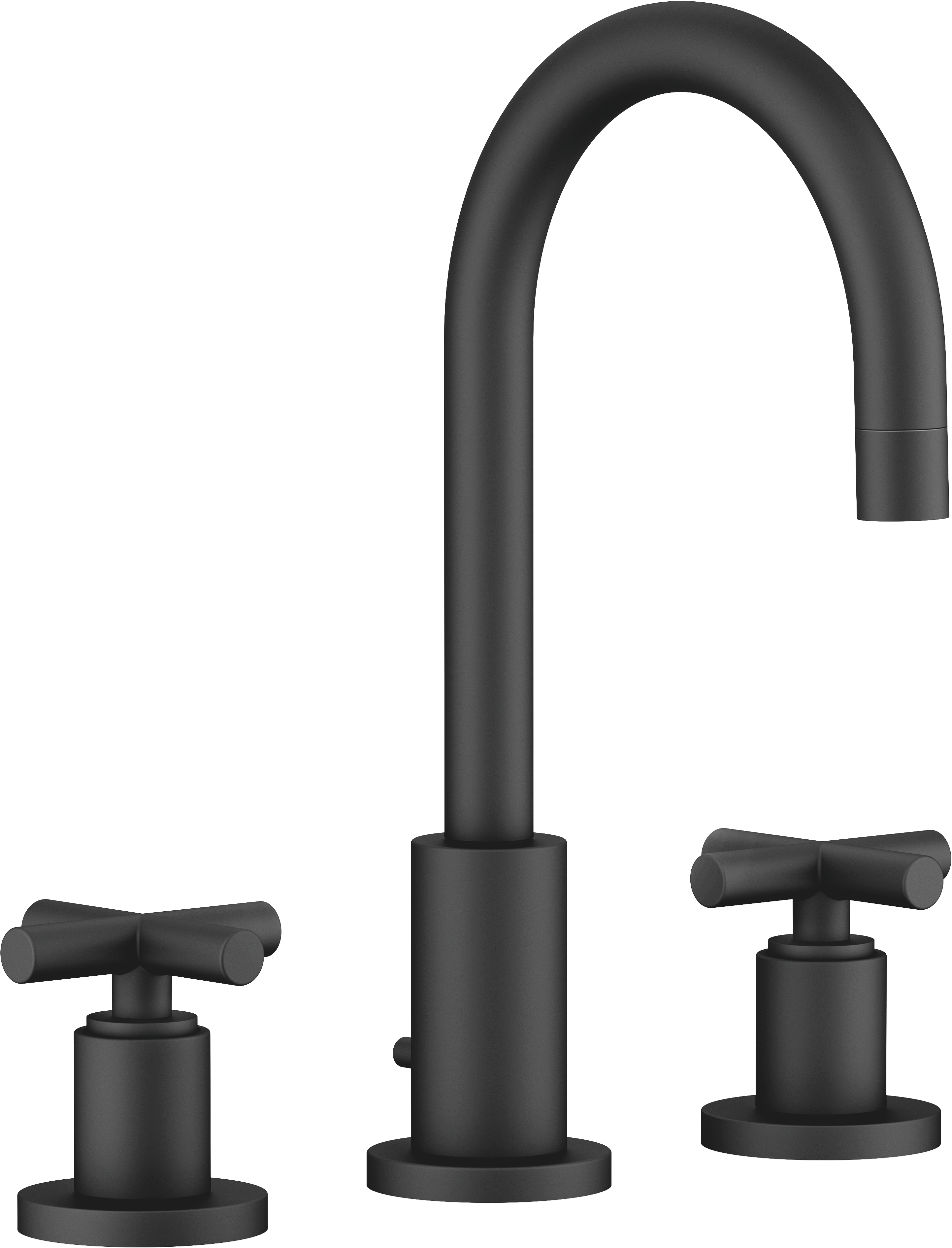 ТАРА Смеситель для раковины на три отверстия с донным клапаном - матовый черный 20710892-33