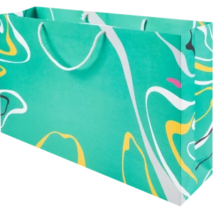 87493215 Пакет подарочный Голубые узоры 55x37 см цвет бирюзовый STLM-0822168