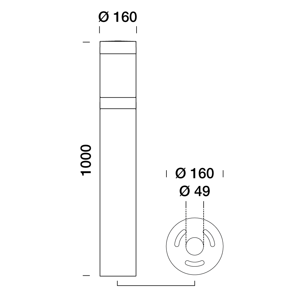 3366611 Мобильный светильник Platek TUBE  TUBE H. 1000 mm - LED 3000K - Вид №14