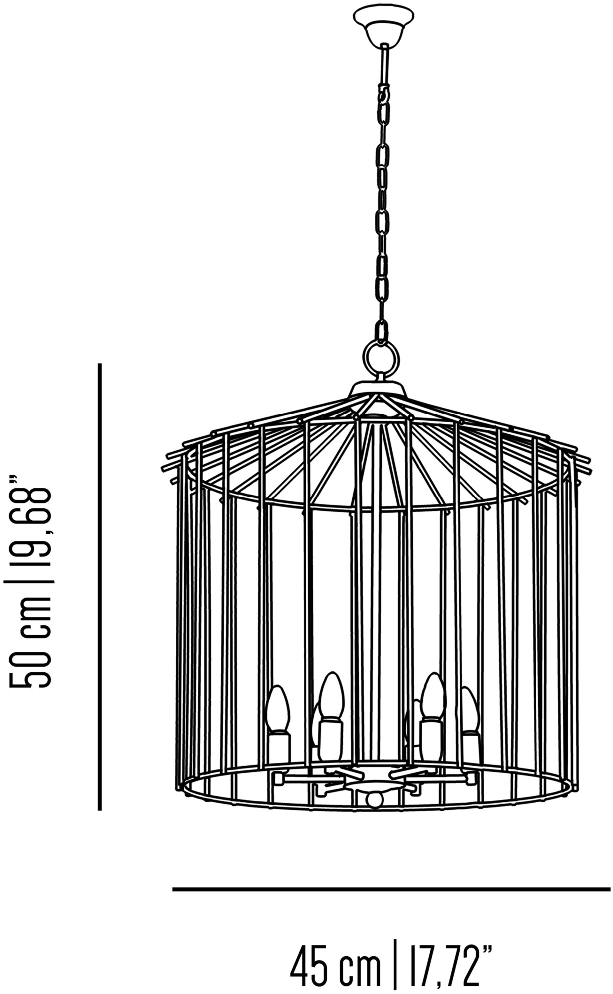 Il Bronzetto Подвесной светильник из латуни Cage Cag01s / cag01m - in - Вид №11