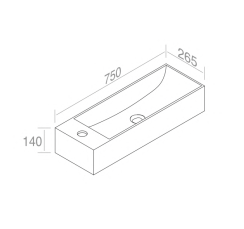 L261T3R1V3.100 Подвесная раковина прямоугольная A. e T. Italia THIN Белый глянцевый AeT ITALIA - Вид №1