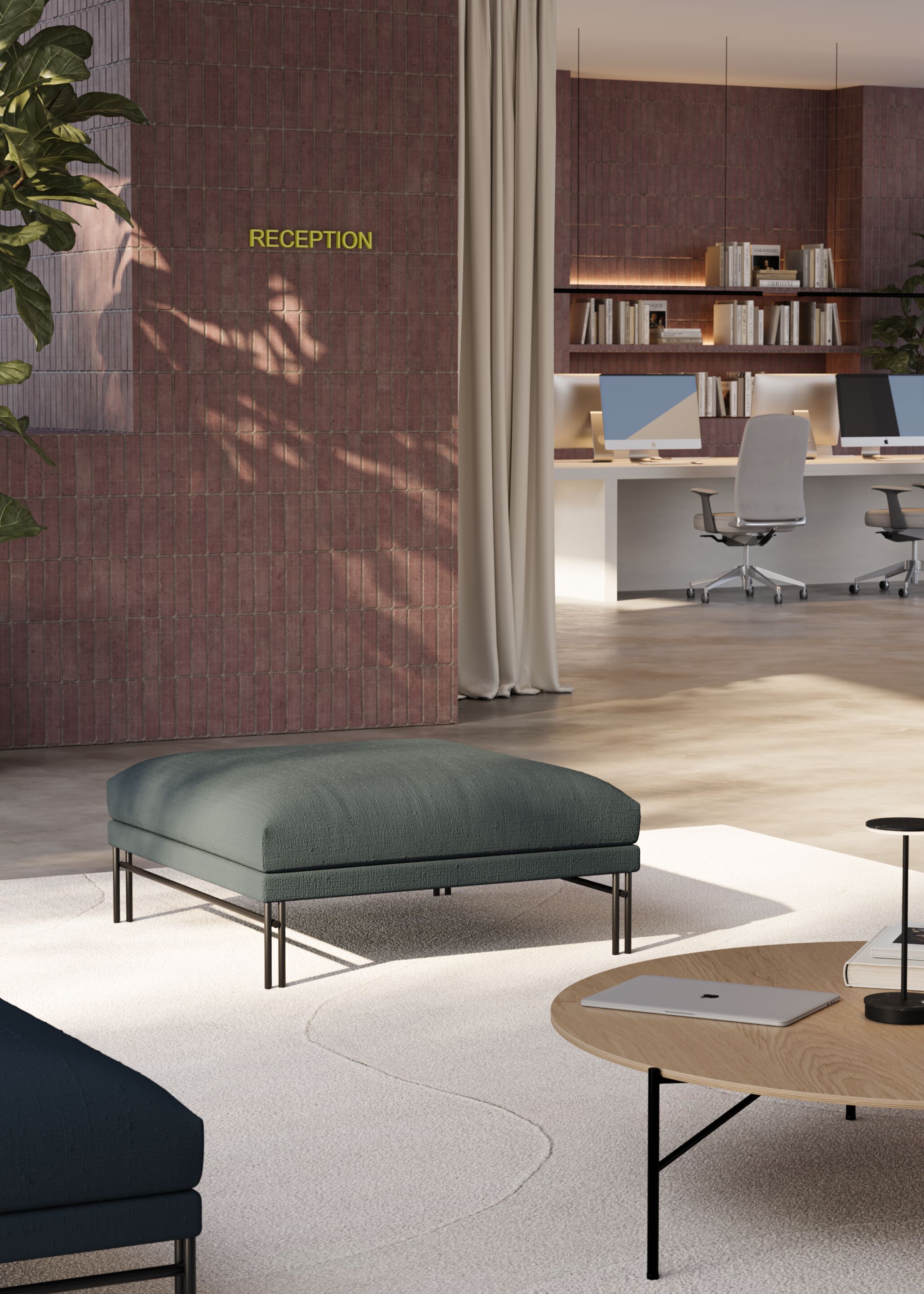 Квадратный пуф из ткани Omelette Editions Majestic ARCH-00071895 - Вид №2