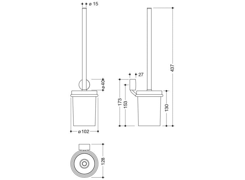 815.20.10145 Набор туалетных щеток HEWI WC-Accessoires  - Вид №1