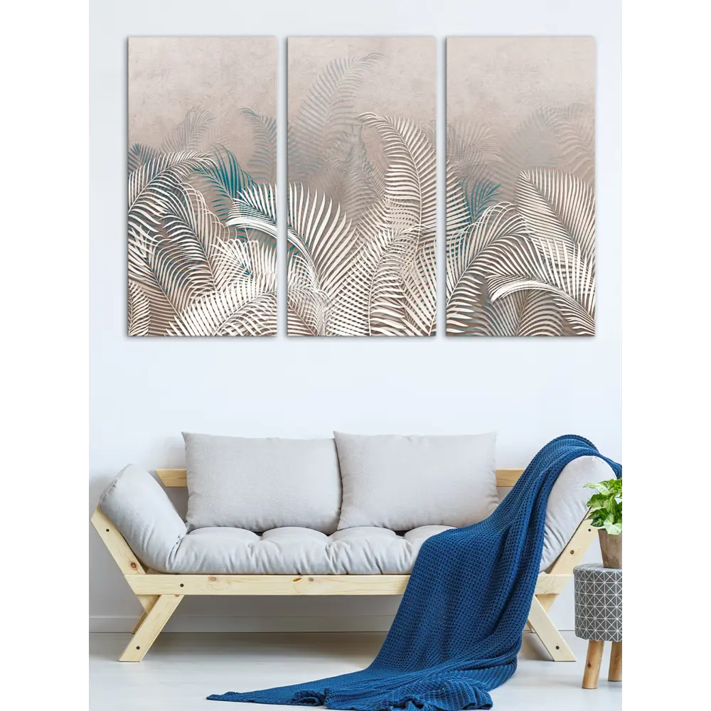 Картина на МДФ Пальмовые листья 50x100 см 3 шт POSTERMARKET STLM-2168019 - Вид №3