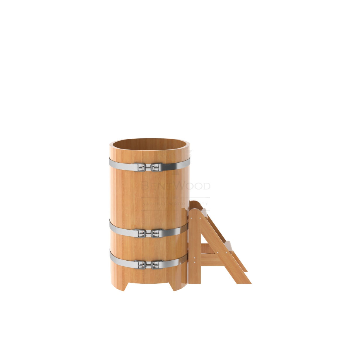 1127 Купель овальная из лиственницы 0,59х1,06х1,0 натуральная премиум Alyarus  - Вид №2