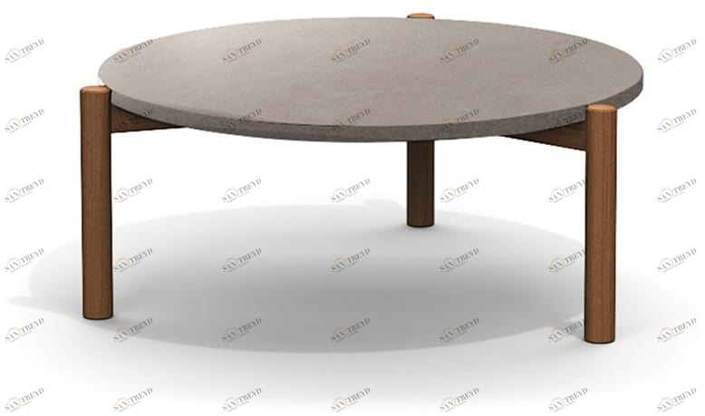 Atmosphera Круглый садовый стол из тика и керамогранита Lodge Lg.tc