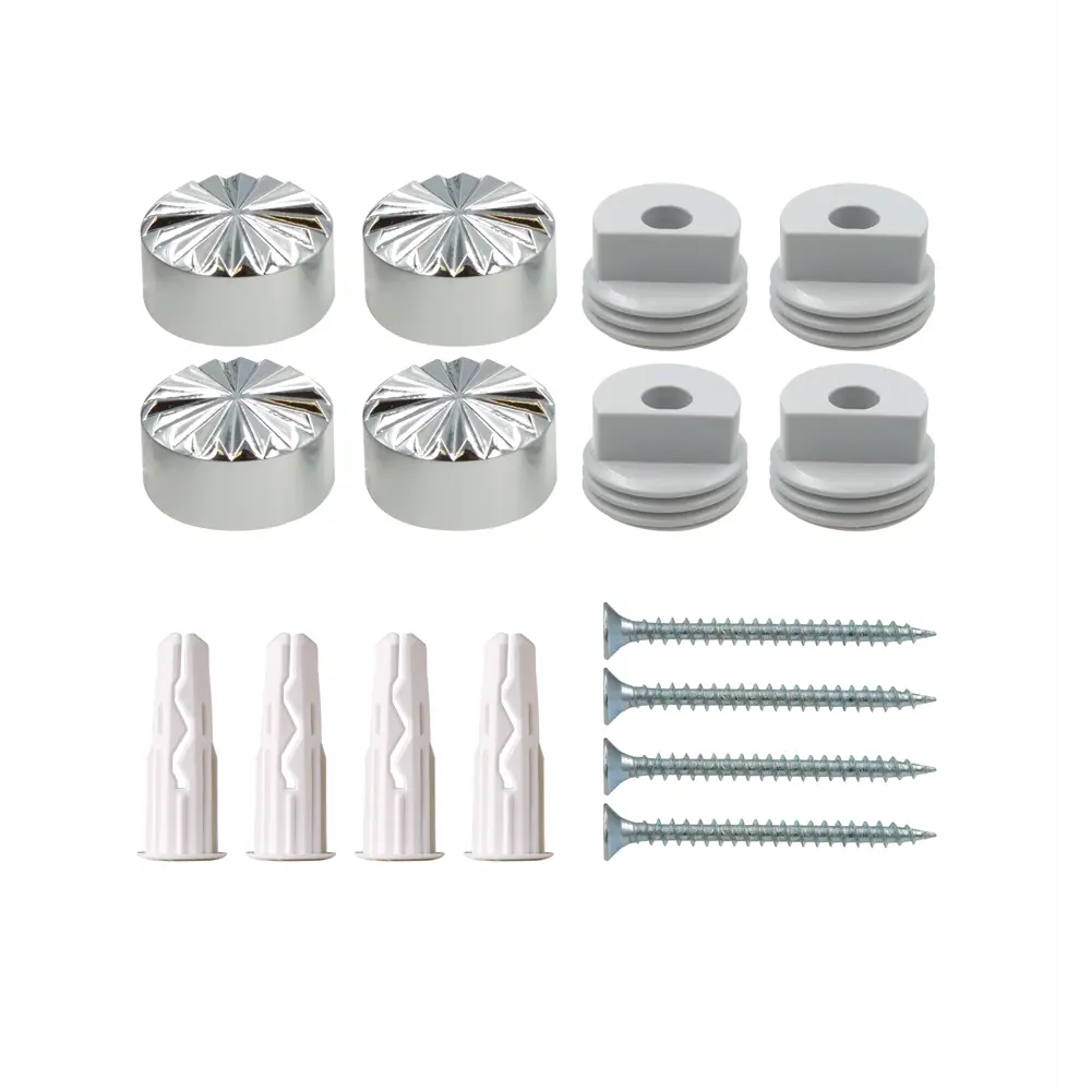 Крепление для зеркала 18 мм металл/пластик рифленое цвет хром 4 шт ЕВРОПАРТНЕР STLM-2162771