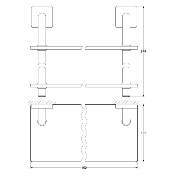 Полка 2-х ярусная 40 см Ellux AVANTGARDE AVA 035 sun-id-561805 - Вид №1