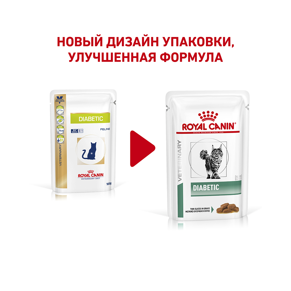 ПР0053544 Корм для кошек Vet Diet Diabetic DS46 при сахарном диабете пауч 85г ROYAL CANIN  - Вид №2