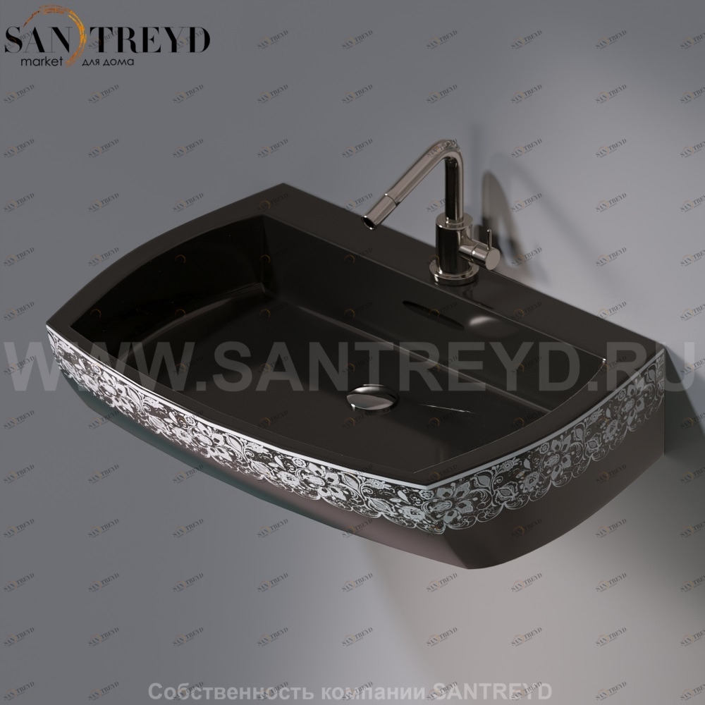 L283.461 Подвесная раковина настенная овальная A. e T. Italia SQUARE черная AeT ITALIA