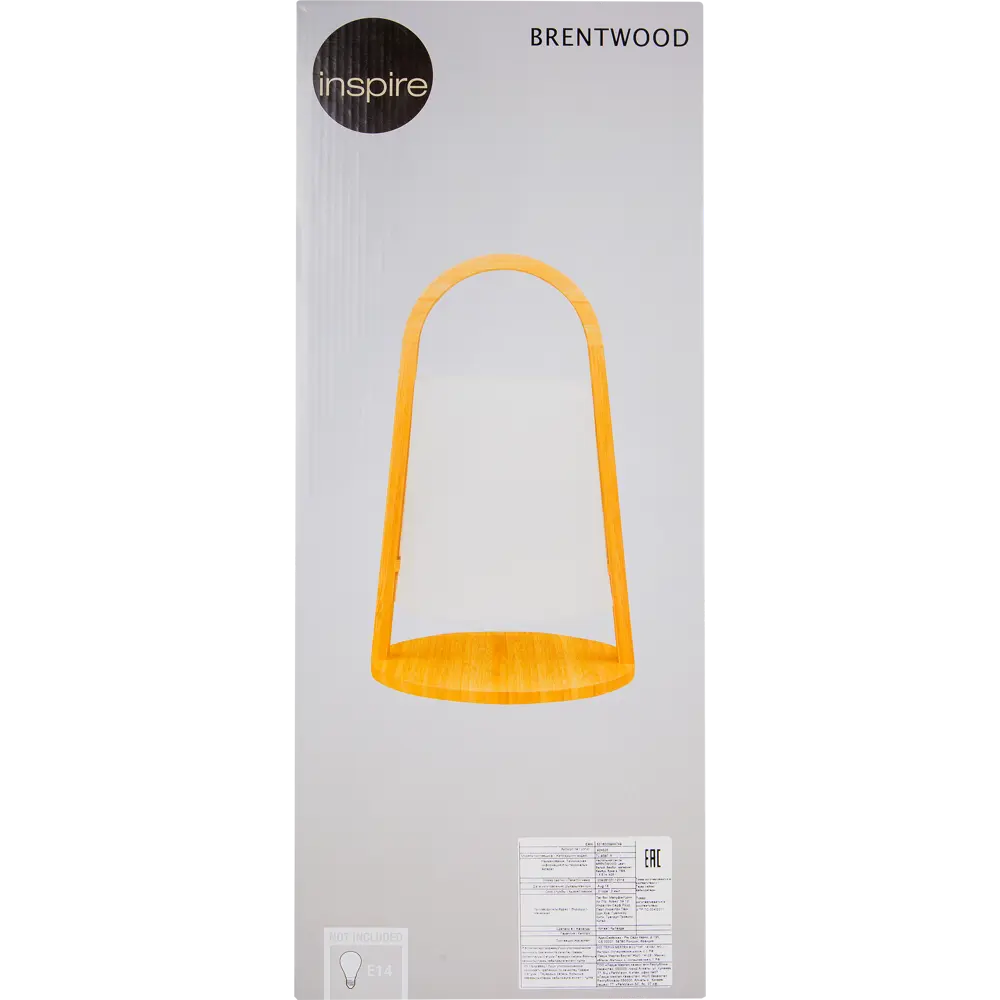 Настольная лампа Brentwood, 1хE14x40 Вт, 20 см, цвет белый 19388075 STLM-2120170 INSPIRE  - Вид №6