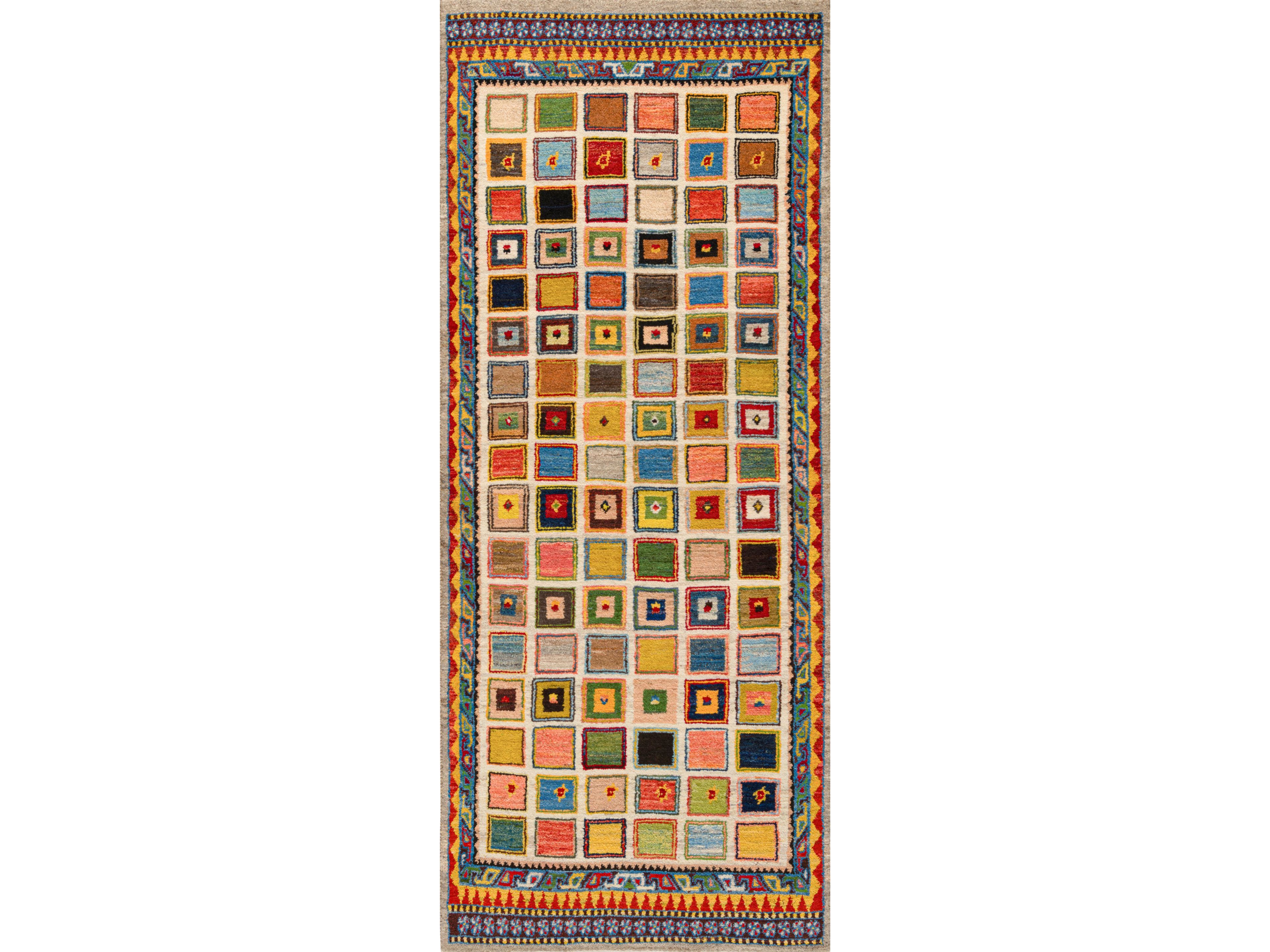 Прямоугольный шерстяной клетчатый ковер Zollanvari Gabbehs Geometric ARCH-00023004 - Вид №1