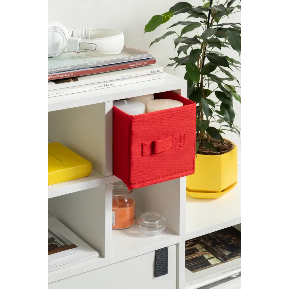 Короб Spaceo KUB Carmen 15x31x15 см 6.9 л полиэстер цвет красный 81990633 STLM-2055631 - Вид №3