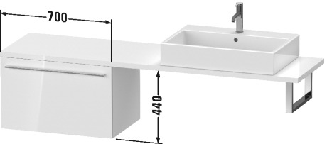 XL544302121 Шкафчик для компактной консоли X-Large #XL5443 700 x 478 мм Орех темный декор Duravit - Вид №2