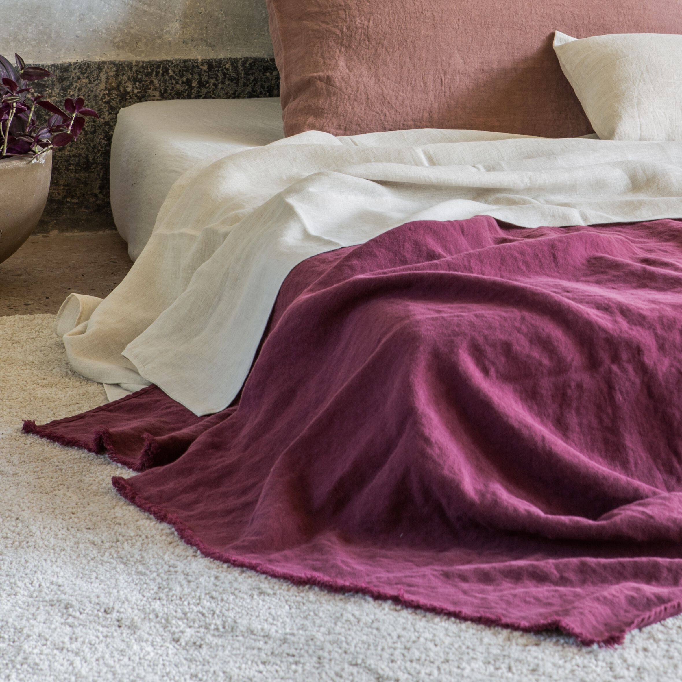 Льняной плед Once Milano Однотонный лен ARCH-00019231 - Вид №1