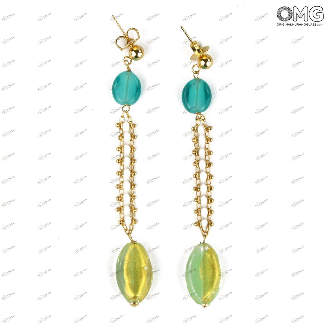 3839 ORIGINALMURANOGLASS Серьги Лилия - Коллекция Antica Murrina - муранское стекло OMG 8 см 