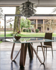 Стол Butterfly TONIN 8070FSV_glass P