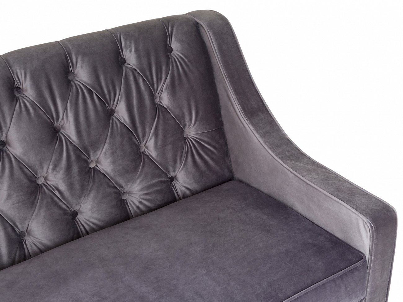 Диван Velvet прямой серый KELLY LOUNGE ДИЗАЙНЕРСКИЕ 045508 Серый  - Вид №4