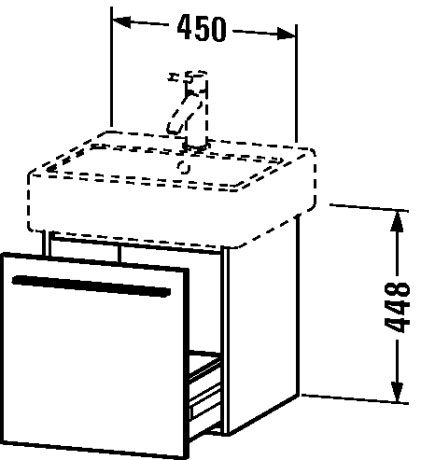 XL604300909 X-Large Тумбочка подвесная Светло-голубой матовый декор Duravit - Вид №1