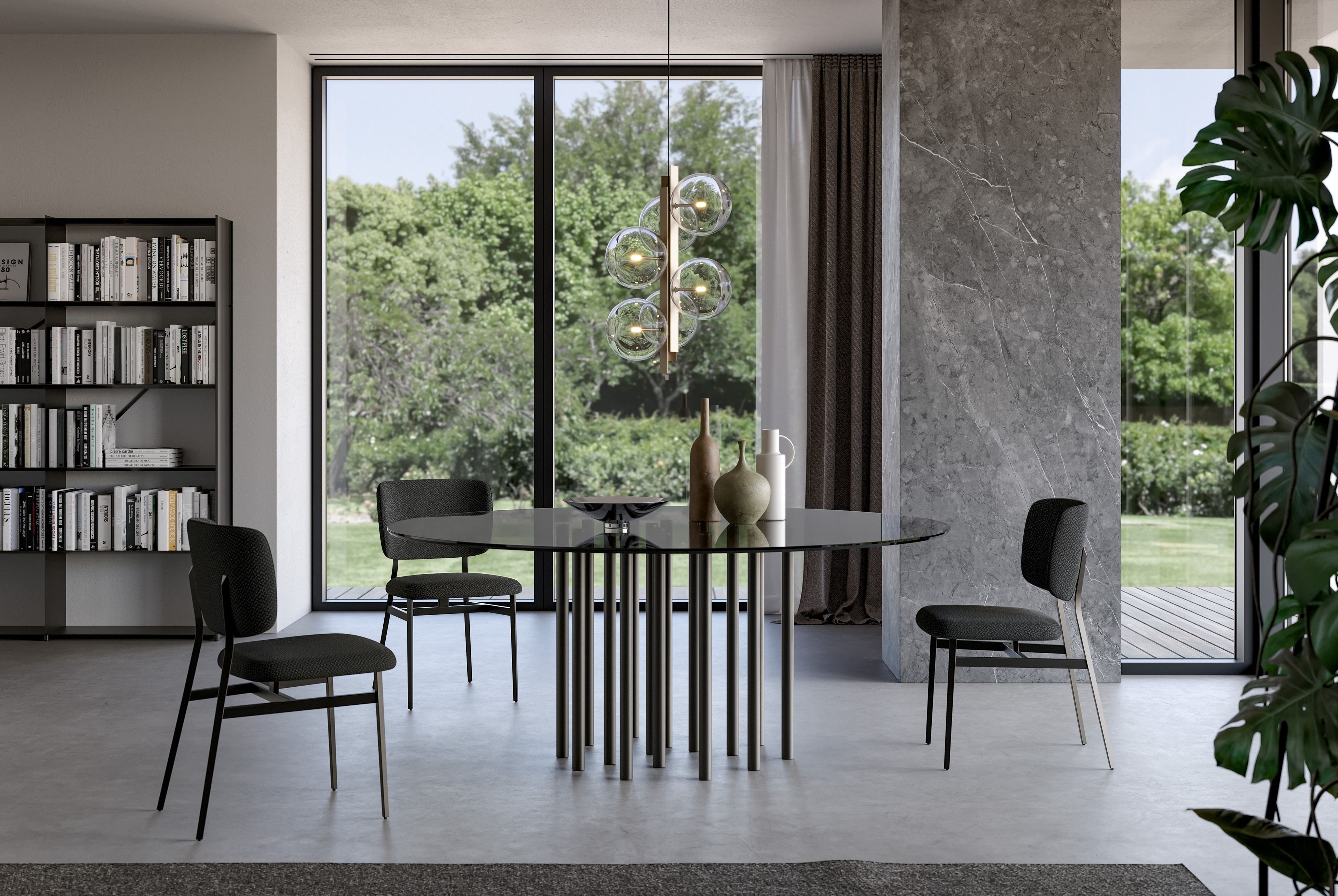 Круглый стол из стали и стекла BONALDO MILLE ARCH-00073748 - Вид №4