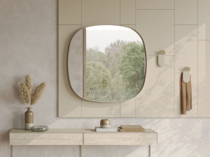 Настенное кожаное зеркало