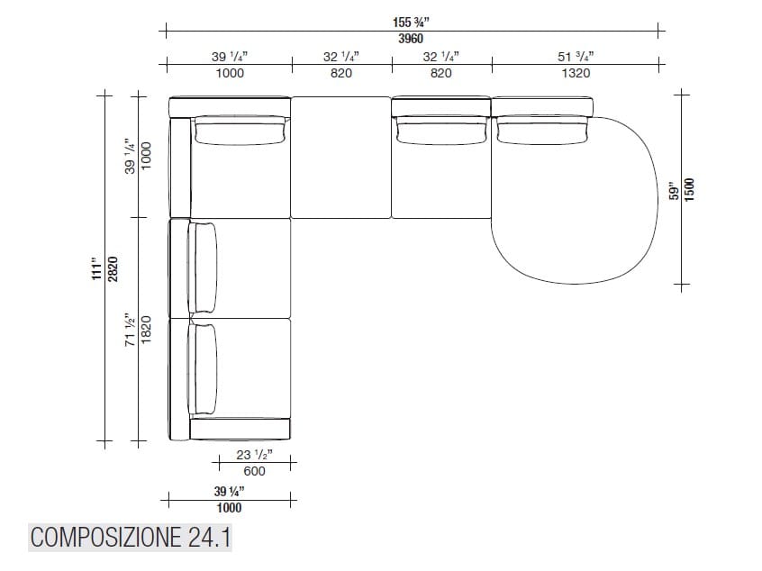Кожаный диван с полуостровом Lema Venise ARCH-00001213 - Вид №18