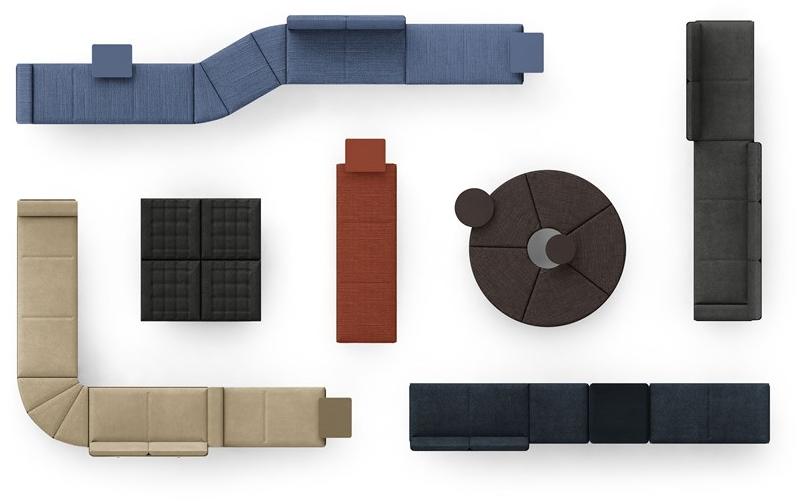 True Design Круглая скамейка из ткани Millepiedi Mp 5p0r - Вид №8