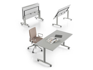 Прямоугольный стол из меламина с откидным верхом