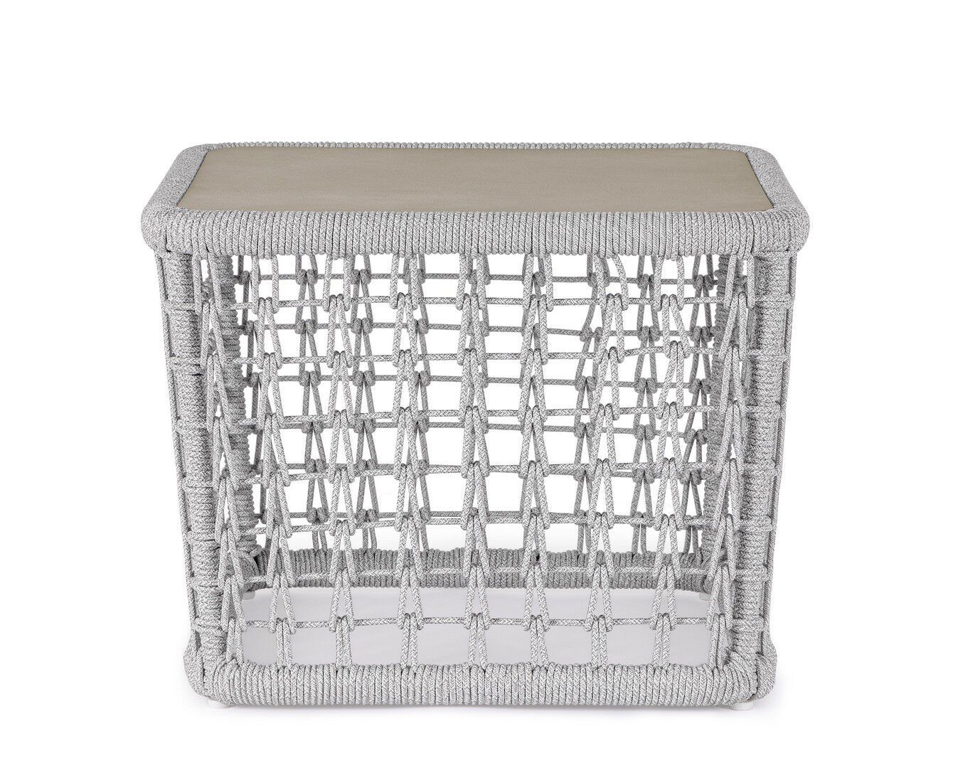 Квадратный садовый журнальный столик из веревки BIZZOTTO Kollar ARCH-00005697 - Вид №1