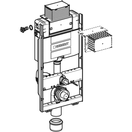 GEBERIT 461.151.00.1 Инсталляция Geberit GIS для подвесного унитаза, 100 см, со смывным бачком скрытого монтажа Omega 12 см  - Вид №1