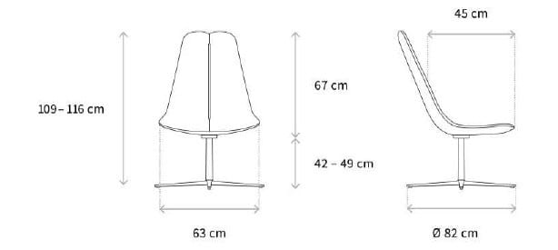 Спицевое вращающееся кресло с подлокотниками Wagner W-Lounge ARCH-00097424 - Вид №2