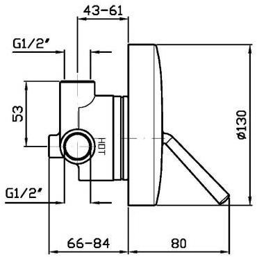 ZUCCHETTI Смеситель для ванны и душа, однорычажный Isystick sun-id-1446902 - Вид №1