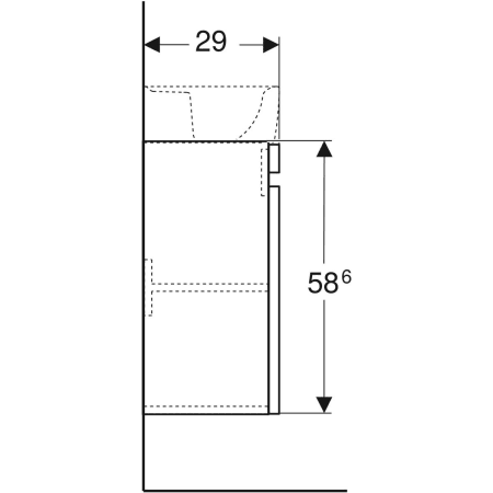 869048000 Шкафчик для раковины Geberit Renova Plan, с одной дверью Geberit  - Вид №17