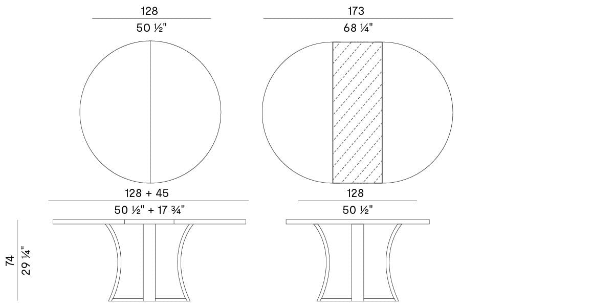 Круглый выдвижной стол Potocco Grace ARCH-00106097 - Вид №4
