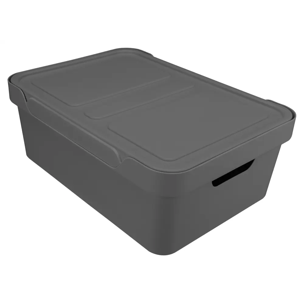 БЫТПЛАСТ Ящик Luxe с крышкой-полкой 12 л, серый 82905604 STLM-0037754 - Вид №4