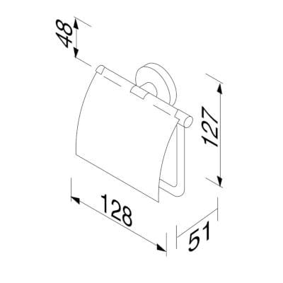 Металлический держатель рулона с крышкой Geesa Nemox ARCH-00008113 - Вид №3