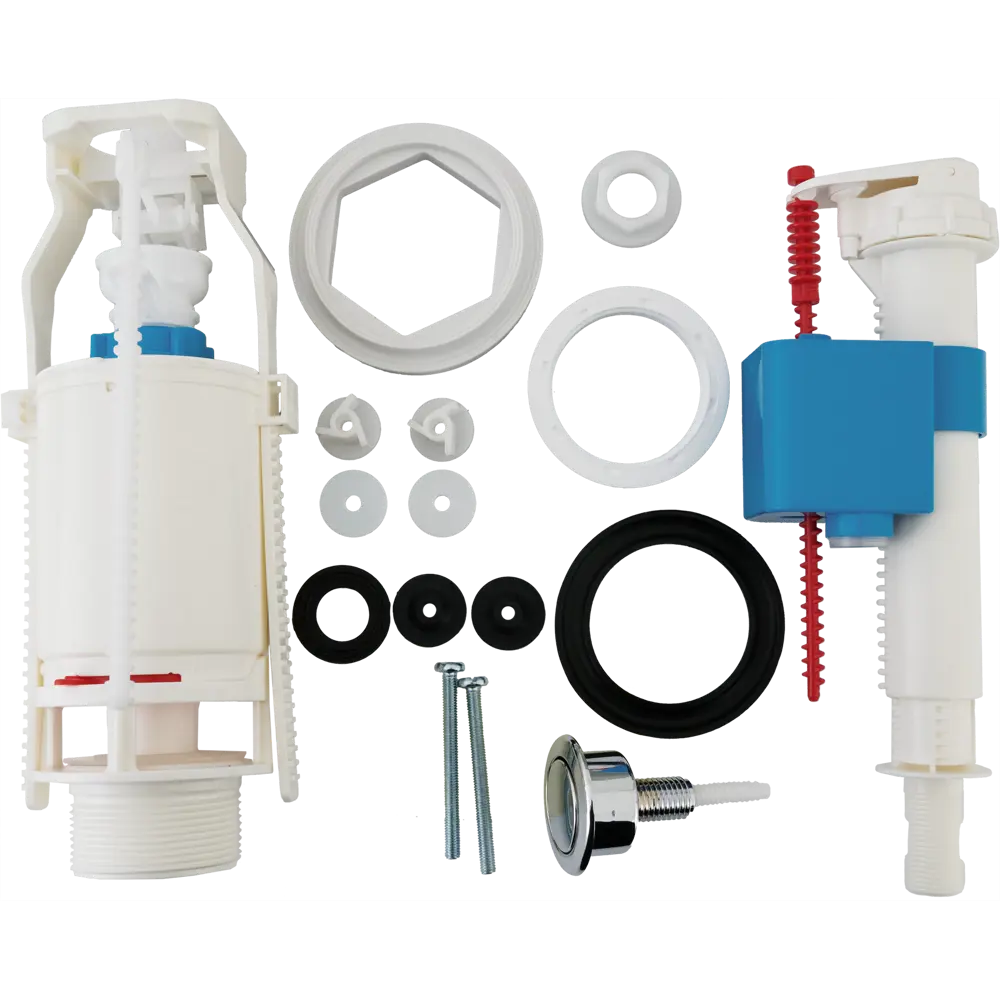 Арматура для бачка АНИ пласт с нижней подводкой и хромированной кнопкой 85574167 STLM-0064062