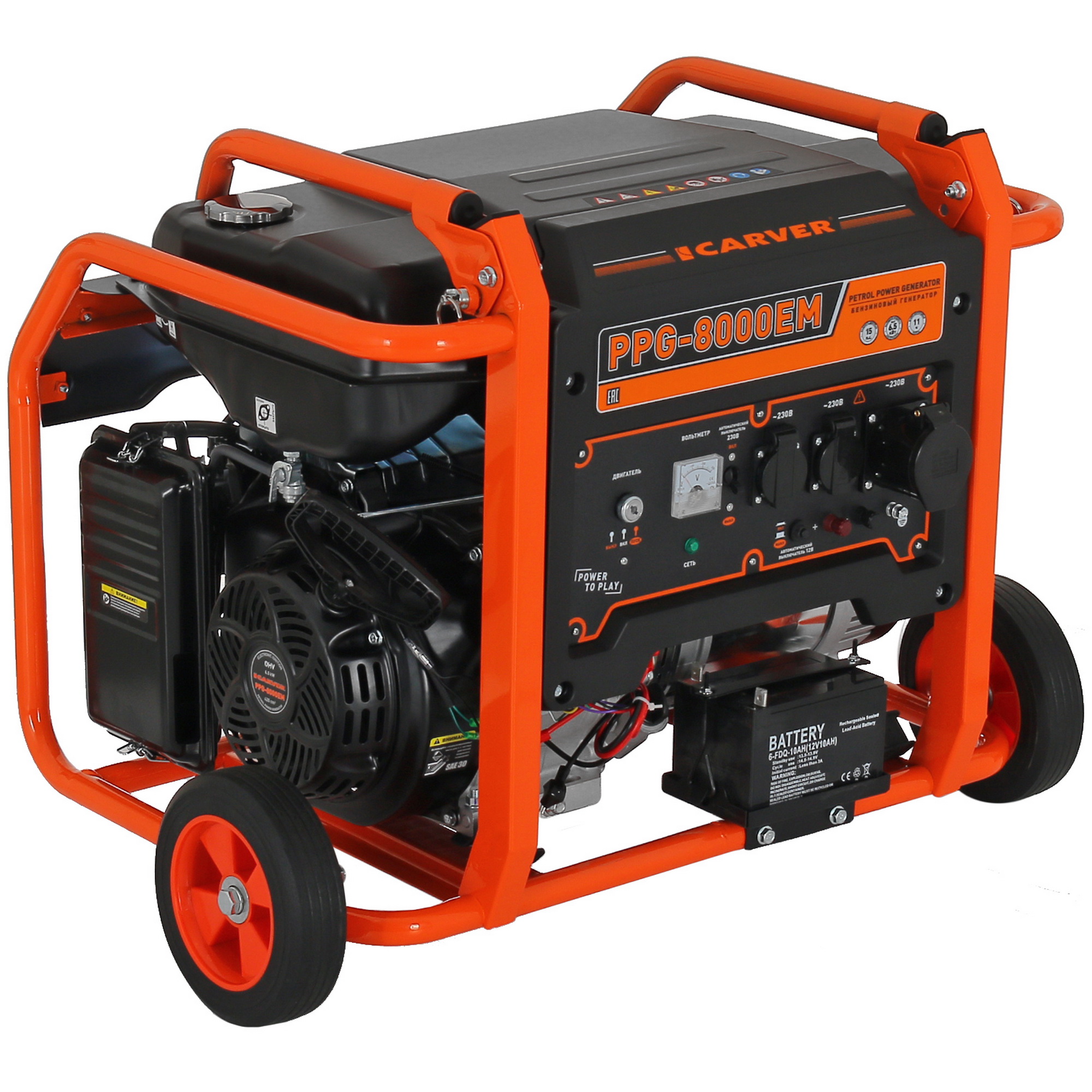 Электрогенератор   бензиновый Carver PPG-8000ЕM 9100269 STDN-0035172