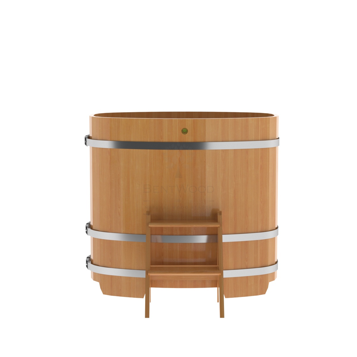 1144 Купель овальная из лиственницы 0,76х1,16х1,1 натуральная премиум Alyarus  - Вид №3